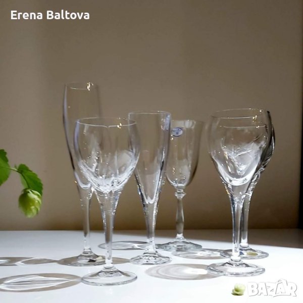 🌿🍀🌿Чаши за вино или шампанско бохемски кристал, снимка 1