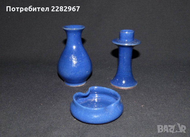 НОВ!!! Комплект ваза, свещник и пепелник, снимка 2 - Вази - 36059804