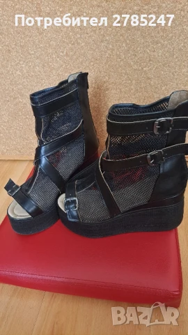 Дамски летни боти на платформа, снимка 4 - Дамски боти - 50838267