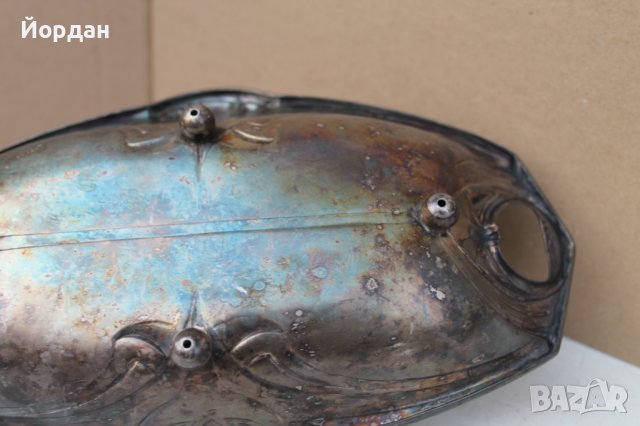 Посребрен лъжичник АРТ Деко, снимка 5 - Антикварни и старинни предмети - 42406781