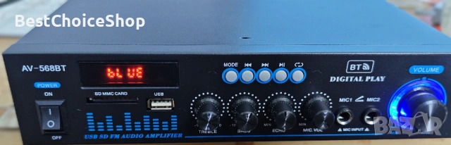 Мини Hi-Fi усилвател Bluetooth 5.0 с FM радио и USB вход – Портативен, снимка 5 - Ресийвъри, усилватели, смесителни пултове - 53101266