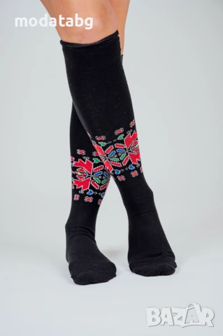 3/4 МОДЕЛ ШЕВИЦА ЗА ТАНЦИ (БЯЛ ЧЕРВЕН И ЧЕРЕН ЦВЯТ) , снимка 3 - Дамски чорапи - 50683336