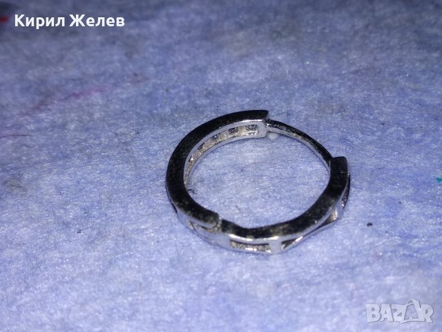 СТАРА СРЕБЪРНА СКЪПОЦЕННА АРТ ОБЕЦА СРЕБРО 925 с БЯЛА ПОЗЛАТА 38219, снимка 8 - Антикварни и старинни предмети - 40921109