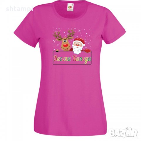 Дамска тениска Коледа Весела коледа 4, снимка 3 - Тениски - 34690656
