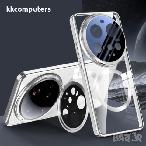 Удароустойчив Калъф с Магнит, Стойка и Скрийн Протектор за Xiaomi 15 Ultra – Черен, Сребрист, Прозра, снимка 2 - Калъфи, кейсове - 51405102