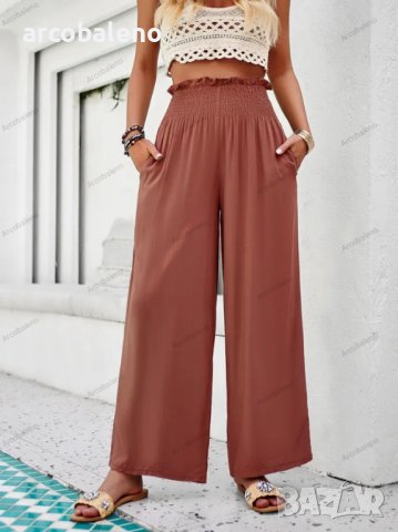 Дамски свободни едноцветни ежедневни панталони в нов стил, 5цвята , снимка 3 - Панталони - 44466704