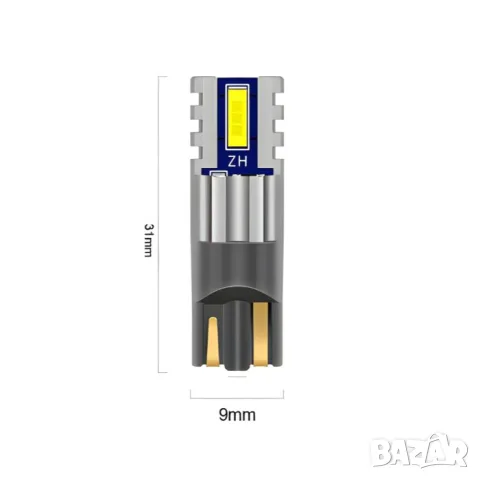 LED крушки T10 бели 12-24V за плафон 2 броя, снимка 3 - Аксесоари и консумативи - 55864919