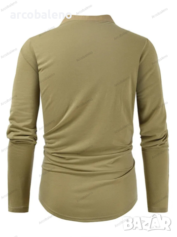 Мъжка тактическа тениска с дълъг ръкав с цип с цветни блокчета и яка Henley, 5цвята , снимка 14 - Тениски - 44624157