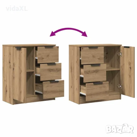 vidaXL Сайдборд, дъб артизан, 60x30x70 см, инженерно дърво, снимка 8 - Бюфети - 56148372