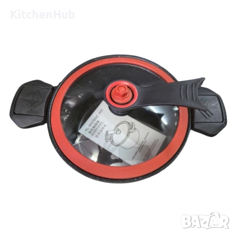 Херметическа тенджера заключващ капак с незалепващо покритие - 24см, 26см, 28см, снимка 7 - Съдове за готвене - 52122757