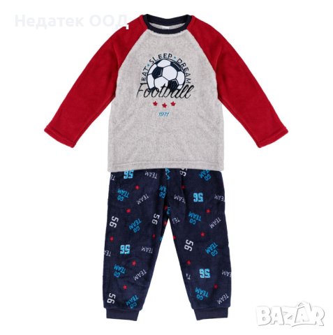 Зимна пижама за момчета, Футбол, Полар, 1 -2 г,  Многоцветна