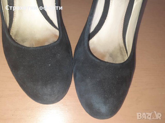 Геокс черни обувки естествен велур, снимка 4 - Дамски обувки на ток - 33969943