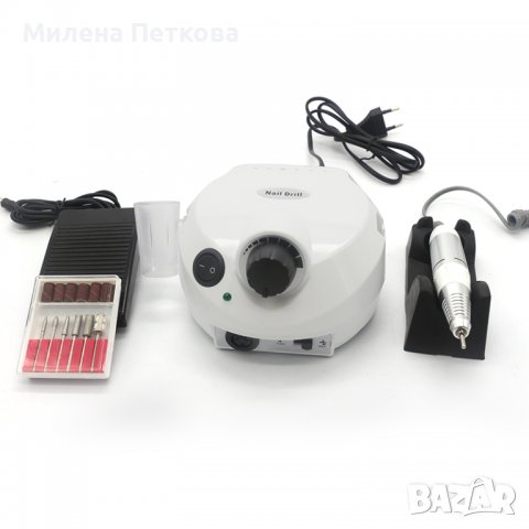 Електрическа пила 45 000 оборота, 65 W, с педал и много приставк за нокти, маникюр и педикюр, снимка 9 - Педикюр и маникюр - 38751401