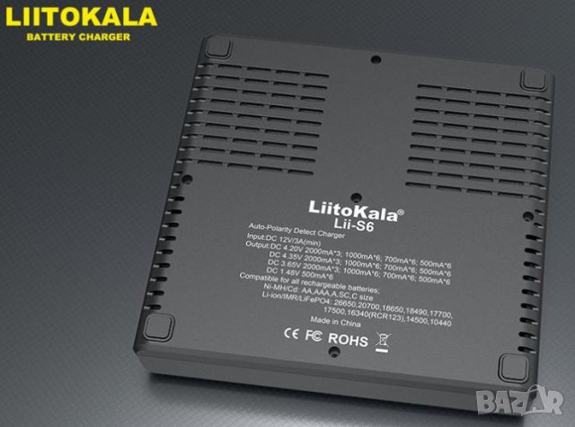LiitoKala Engineer Lii-S6 Професионално Смарт Универсално Зарядно за Акумулаторни Батерии 18650 +++, снимка 2 - Аксесоари за електронни цигари - 41520132