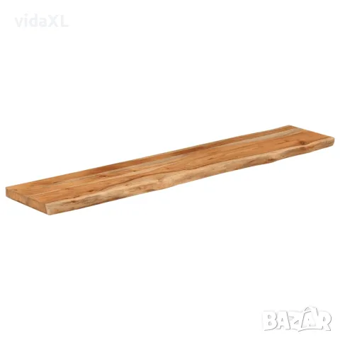 vidaXL Стенен рафт, 120x20x3,8 см, правоъгълен, масив акация, жив ръб, снимка 3 - Етажерки - 56147315