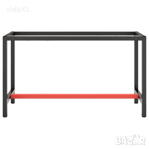 vidaXL Рамка за работна маса матово черно и червено 140x50x79 см метал, снимка 2 - Работни маси и бюра - 56146216