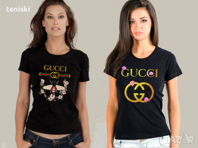 Дамска тениска GUCCI принт 10 модела, всички размери, снимка 6 - Тениски - 29509431