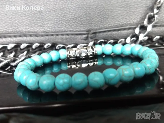 гривна от тюркоаз – амулет за защита и хармония , снимка 3 - Гривни - 50316463
