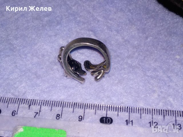 ФИГУРАЛЕН ПОСРЕБРЕН с ПЕЧАТ S925 АРТ ПРЪСТЕН КОТЕНЦЕ от БЛАГОРОДНА НЕРЪЖДАЕМА СТОМАНА 36130, снимка 9 - Пръстени - 39547232