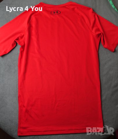 M/L червена мъжка компресионна тениска на Under Armour (made in Mexico), снимка 6 - Спортни дрехи, екипи - 41462442