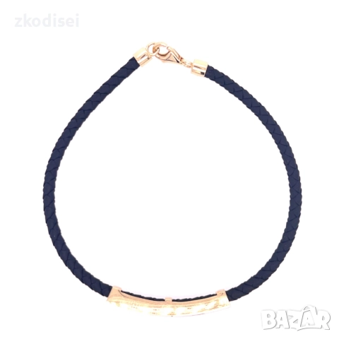 Златна гривна с кожа 3,30гр. 20,5см. 14кр. проба:585 модел:33625-6, снимка 4 - Гривни - 51437910