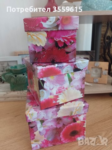 комплект от 3 кутии с цветя, снимка 3 - Други стоки за дома - 40464684