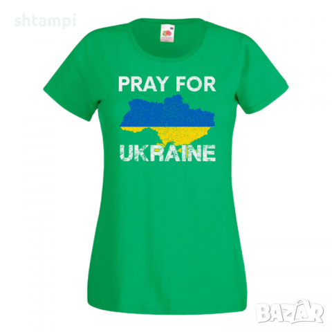 Дамска тениска PRAY FOR UKRAINE,Укркайна, против Войната, снимка 2 - Тениски - 36114399