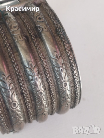 Голяма сребърна гривна, сачан. Доставка с еконт, снимка 5 - Антикварни и старинни предмети - 52956203