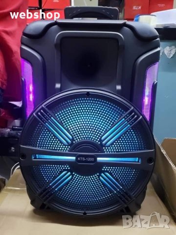 МОЩНА КАРАОКЕ ТОНКОЛОНА KTS 1200, 12 ИНЧА / Микрофон, акумулаторна батерия, Bluetooth, FM радио, снимка 1