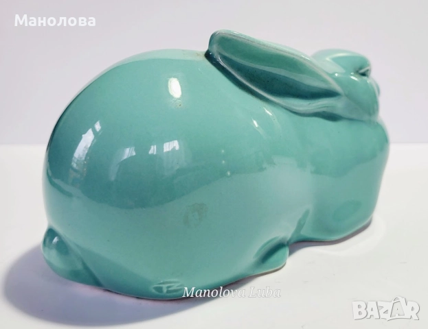 Японски зодиакален заек, керамична фигурка, талисман за късмет, богатство, Okimono Interior. , снимка 3 - Колекции - 51886207