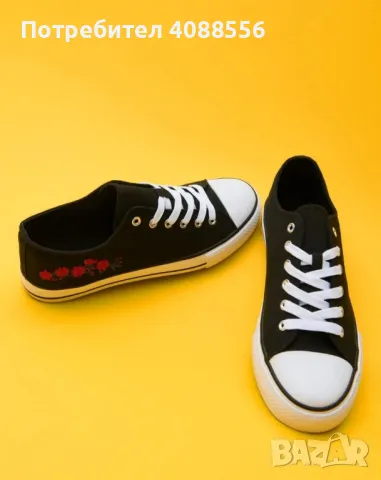 Дамски кецове с бродерия, снимка 2 - Маратонки - 49902262