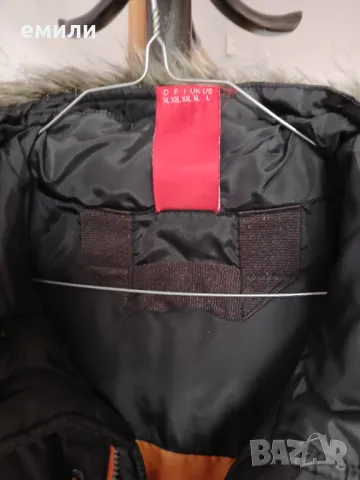 Мъжко пухено черно яке с качулка , снимка 2 - Якета - 49887875