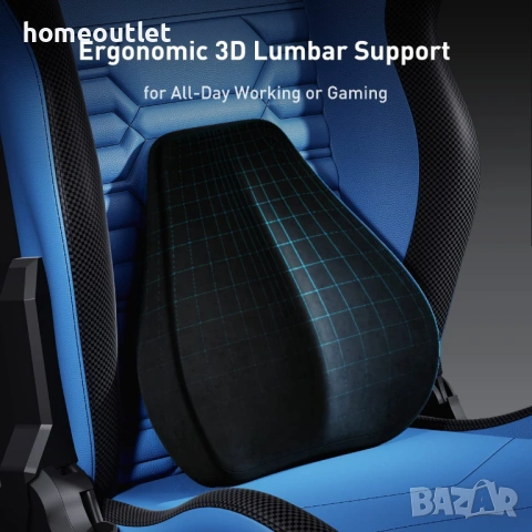 ПРОМОЦИЯ Ергономичен геймърски стол с дамаска от PU кожа в син цвят AUTOFULL AF083UPJA, снимка 5 - Столове - 53085371