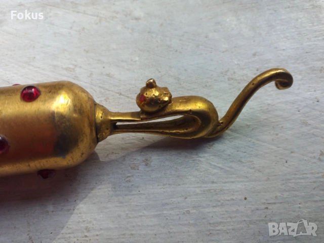 СТАРА ЧЕТКА ЗА БРЪСНЕНЕ КОТКА БРОНЗ, снимка 2 - Антикварни и старинни предмети - 53490390