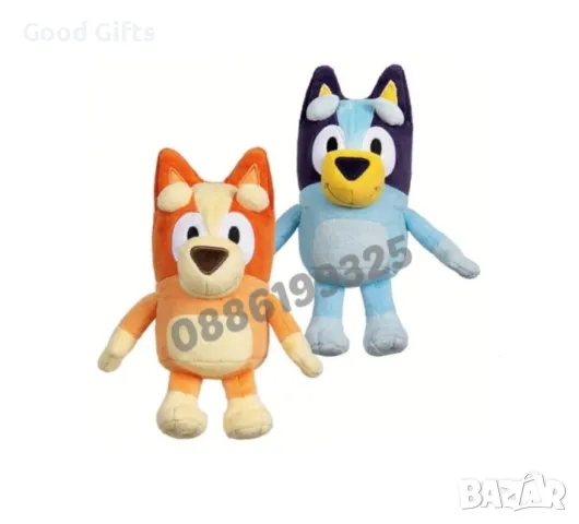 Плюшена Дишаща Видра + 2броя комплект плюшена играчка Блуи и Бинго, снимка 7 - Плюшени играчки - 48057025