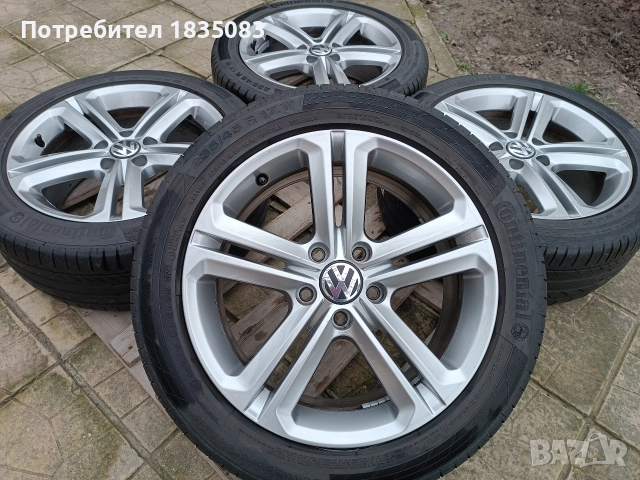 Лети джанти 17ки 5х112 VW + летни гуми 235/45/17 Continental