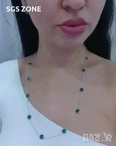 Уникално Колие от Сребро с Естествени Камъни, снимка 16 - Колиета, медальони, синджири - 49540898