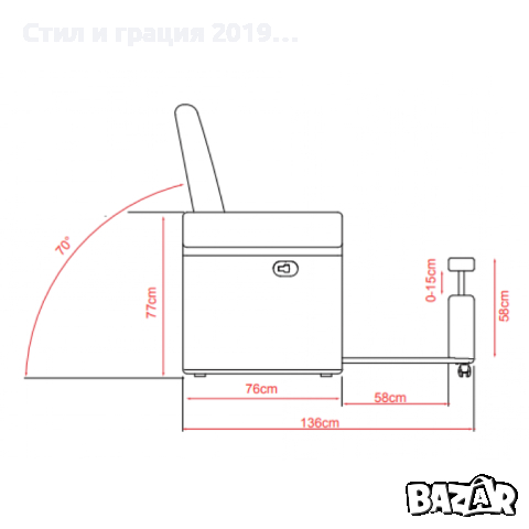 Стол за педикюр Pira - бял, снимка 4 - Педикюр и маникюр - 44532802