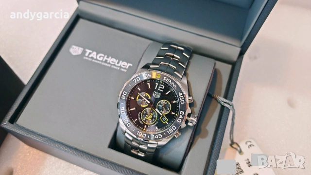  TAG Heuer Formula Ayrton Senna Special Edition 43 mm CAZ101AF.BA0637 чисто нов кутия 100% оригинал, снимка 11 - Мъжки - 53680954