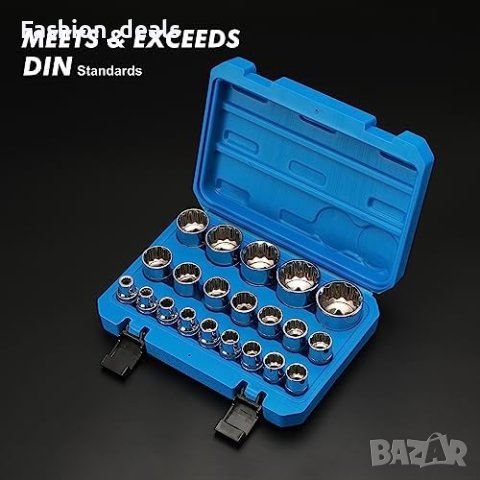 Нов 1/2-инчов комплект гаечни ключове 21бр. Стомана Многозъбни Автомобилни гайки , снимка 6 - Други стоки за дома - 41766646