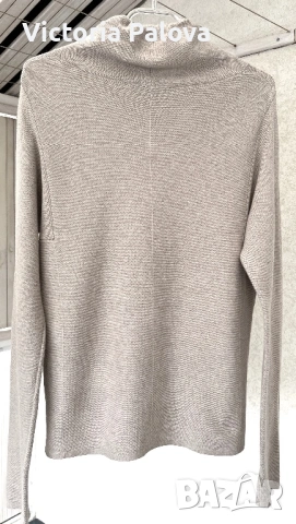 Луксозен бежов пуловер OUI 100% organic памук, снимка 8 - Блузи с дълъг ръкав и пуловери - 53157181