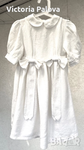 Уникална бутикова  детска рокля груб лен Германия, снимка 2 - Детски рокли и поли - 51733807