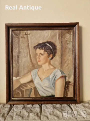 Превъзходна антикварна авторска майсторска картина масло върху платно , снимка 1