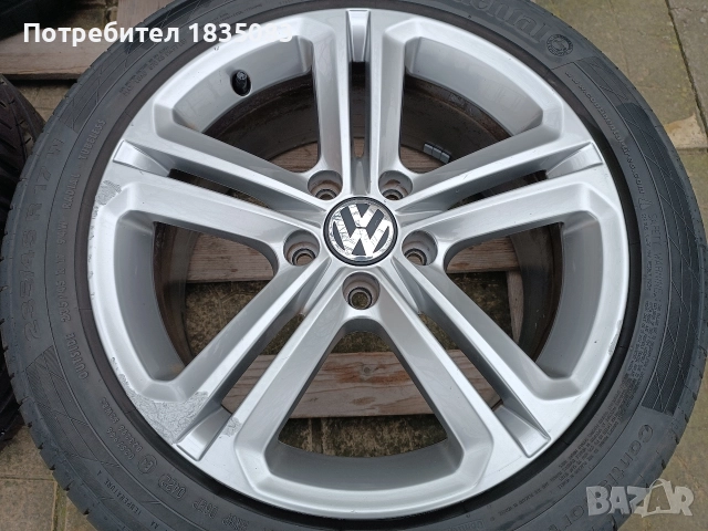 Лети джанти 17ки 5х112 VW + летни гуми 235/45/17 Continental, снимка 6 - Гуми и джанти - 52816019