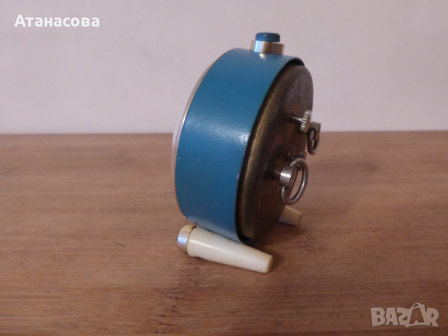 Будилник часовник Слава 2 крачета син корпус, снимка 5 - Антикварни и старинни предмети - 44795053