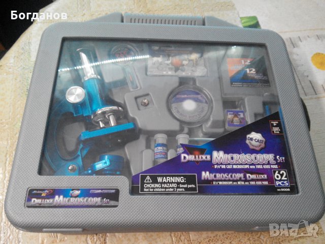 DELUXE MICROSCKOPE SET  62 PCS  ЧИСТО НОВ КОМПЛЕКТ С КУФАР, снимка 2 - Други ценни предмети - 34844677