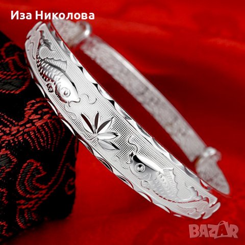 Солидна сребърна гривна, снимка 6 - Гривни - 41906845