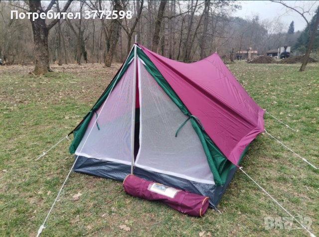 Немска ретро олекотена двуместна палатка 1,7 кг, снимка 1