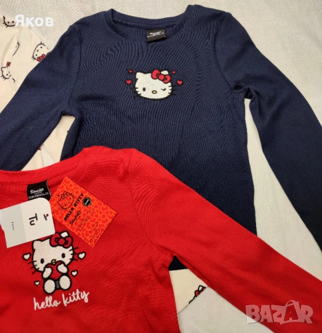 Нови дълги ръкави Hello Kitty за 7-годишни. X 3, снимка 2 - Детски комплекти - 53492379