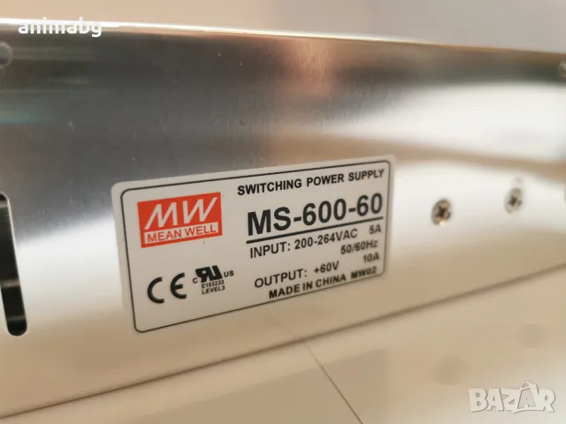ANIMABG Импулсно захранване, MS-600-60, 600W, 220VAC, 60V, DC 10A, снимка 6 - Друга електроника - 49785324